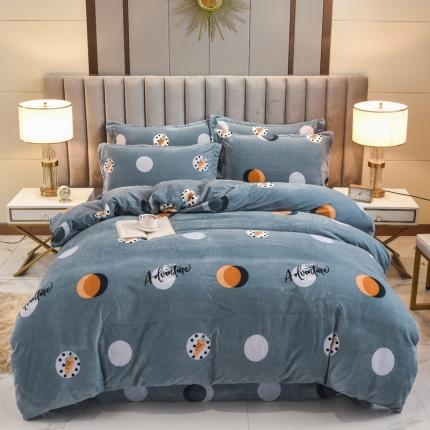 91家纺网 家纺一手货源 找家纺 （总）锦罗绣 2021新款牛奶绒印花四件套