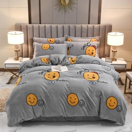 91家纺网 家纺一手货源 找家纺 （总）锦罗绣 2021新款牛奶绒印花四件套