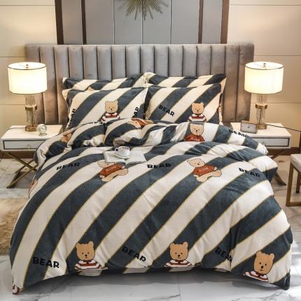 91家纺网 家纺一手货源 找家纺 （总）锦罗绣 2021新款牛奶绒印花四件套