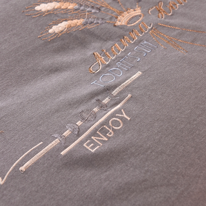 91家纺网 家纺一手货源 找家纺 百花王2021新款全棉绣花四件套 时尚深灰色