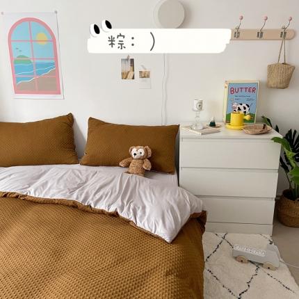 91家纺网 家纺一手货源 找家纺 （总）星期八 2021年新款纯色华夫格系列四件套