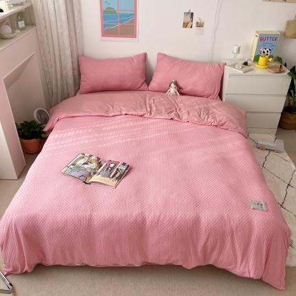 2021年新款华夫格系列四件套 粉