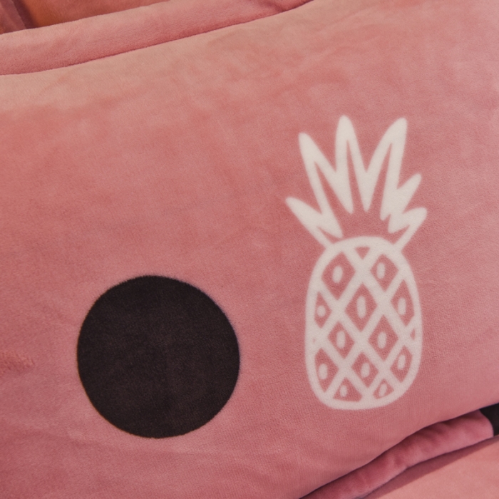 91家纺网 家纺一手货源 找家纺 锦罗绣 2021新款牛奶绒印花四件套 菠萝