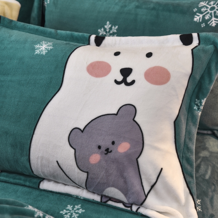 91家纺网 家纺一手货源 找家纺 锦罗绣 2021新款牛奶绒印花四件套 大白