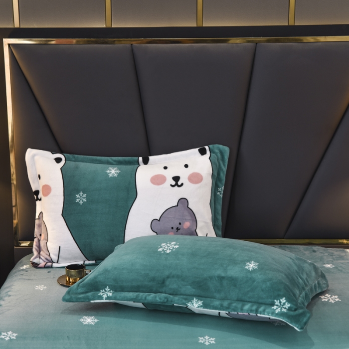 91家纺网 家纺一手货源 找家纺 锦罗绣 2021新款牛奶绒印花四件套 大白