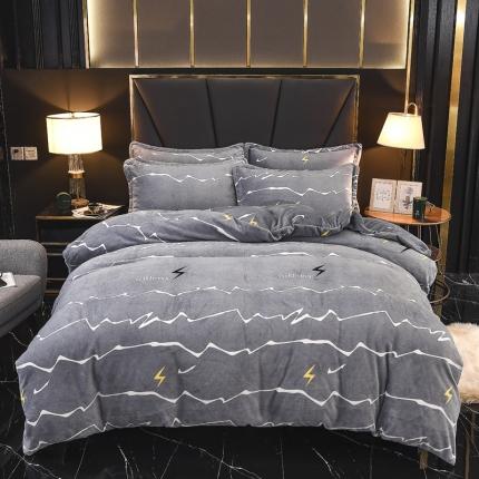 锦罗绣 2021新款牛奶绒印花四件套 心动