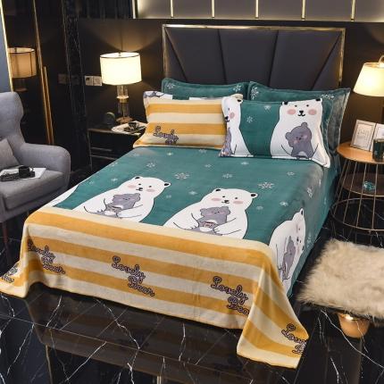 91家纺网 家纺一手货源 找家纺 （总）锦罗绣 2021新款牛奶绒印花单品床单