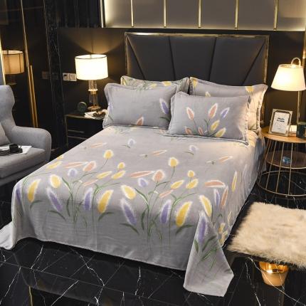 91家纺网 家纺一手货源 找家纺 （总）锦罗绣 2021新款牛奶绒印花单品床单