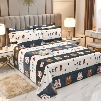 91家纺网 家纺一手货源 找家纺 （总）锦罗绣 2021新款牛奶绒印花单品床单