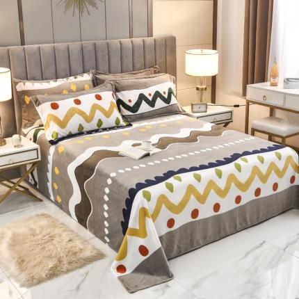 91家纺网 家纺一手货源 找家纺 （总）锦罗绣 2021新款牛奶绒印花单品床单