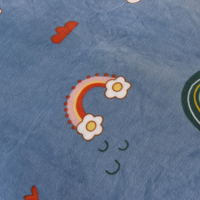 91家纺网 家纺一手货源 找家纺 锦罗绣 2021新款牛奶绒印花单品床单 彩虹