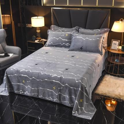 锦罗绣 2021新款牛奶绒印花单品床单 心动