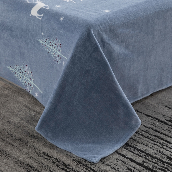 91家纺网 家纺一手货源 找家纺 锦罗绣 2021新款牛奶绒印花单品床单 小鹿