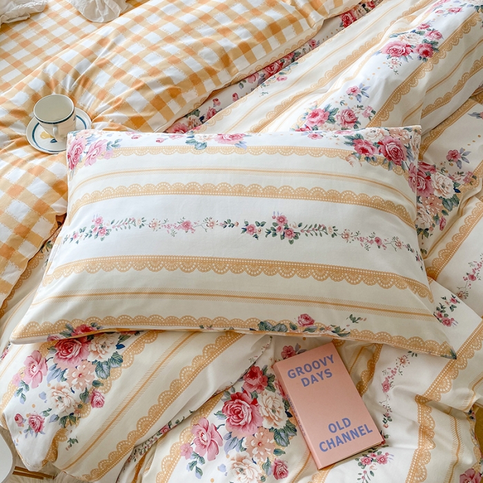 91家纺网 家纺一手货源 找家纺 2021新印花全棉纯棉四件套学生宿舍三件套 花香