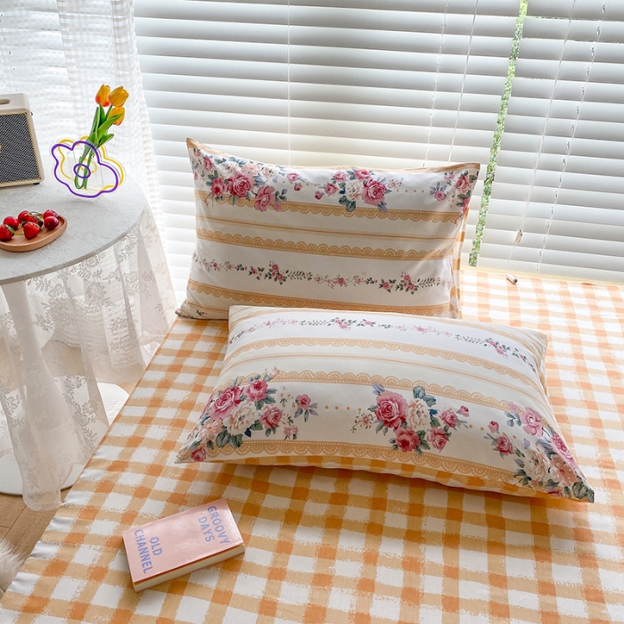 91家纺网 家纺一手货源 找家纺 2021新印花全棉纯棉四件套学生宿舍三件套 花香