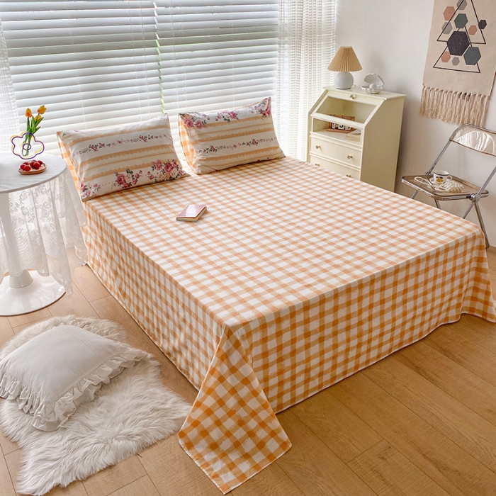 91家纺网 家纺一手货源 找家纺 2021新印花全棉纯棉四件套学生宿舍三件套 花香