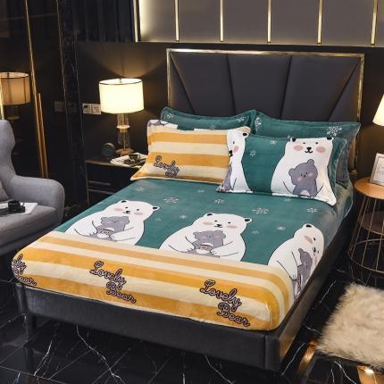 91家纺网 家纺一手货源 找家纺 （总）锦罗绣 2021新款牛奶绒印花单品床笠