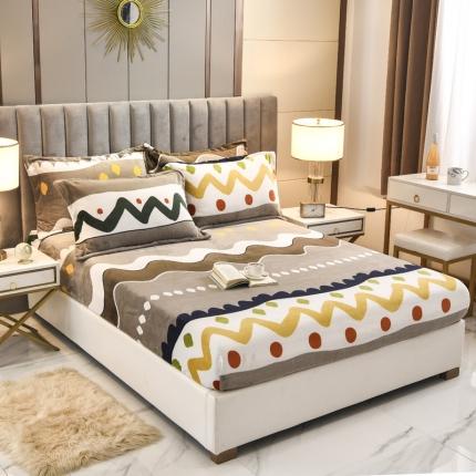 91家纺网 家纺一手货源 找家纺 （总）锦罗绣 2021新款牛奶绒印花单品床笠