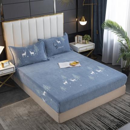 91家纺网 家纺一手货源 找家纺 （总）锦罗绣 2021新款牛奶绒印花单品床笠