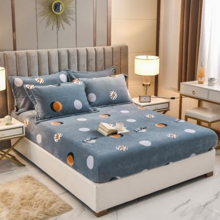 91家纺网 家纺一手货源 找家纺 （总）锦罗绣 2021新款牛奶绒印花单品床笠