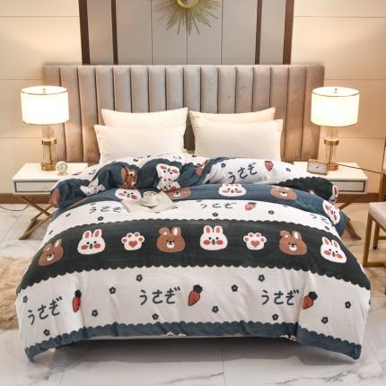 91家纺网 家纺一手货源 找家纺 （总）锦罗绣 2021新款牛奶绒印花单品被套