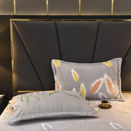 91家纺网 家纺一手货源 找家纺 （总）锦罗绣 2021新款牛奶绒印花单品枕套一对