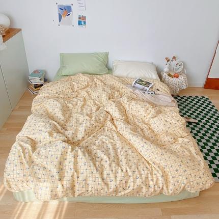 91家纺网 家纺一手货源 找家纺 （总）尺素 2021新款韩国ins风清新混搭四件套