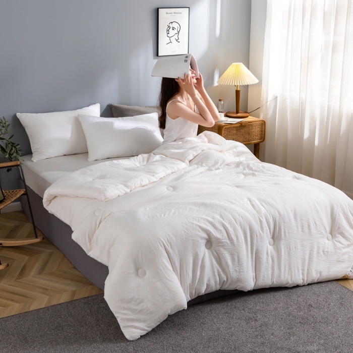 91家纺网 家纺一手货源 找家纺 （总）森林人 2022新款水洗棉立体大豆纤维被子冬被芯春秋被