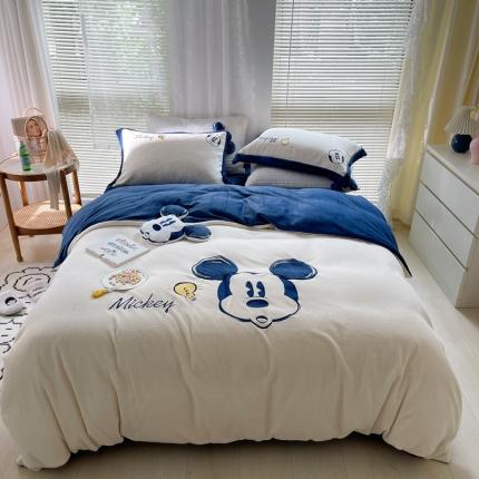 91家纺网 家纺一手货源 找家纺 （总）佰亿莱 2024新款牛奶绒贴布绣四件套