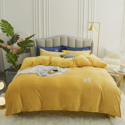 91家纺网 家纺一手货源 找家纺 （总）锦罗绣 2021新款牛奶绒绣花四件套