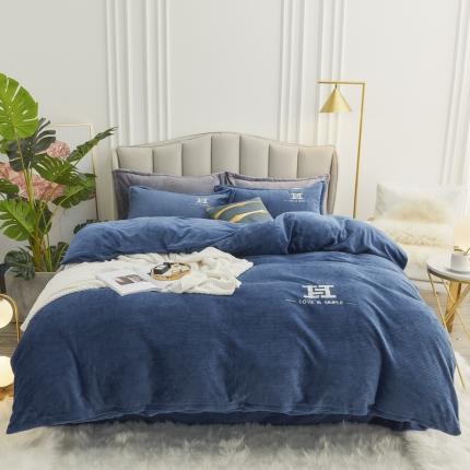 91家纺网 家纺一手货源 找家纺 （总）锦罗绣 2021新款牛奶绒绣花四件套