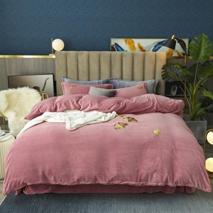 91家纺网 家纺一手货源 找家纺 （总）锦罗绣 2021新款牛奶绒绣花四件套