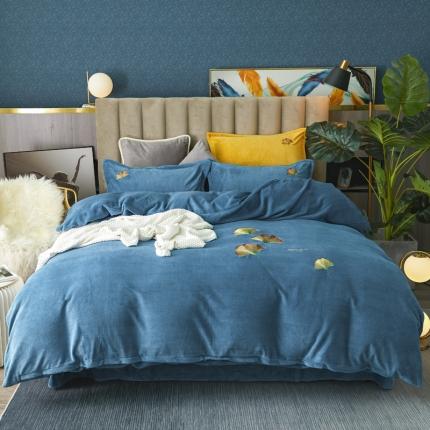 91家纺网 家纺一手货源 找家纺 （总）锦罗绣 2021新款牛奶绒绣花四件套