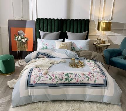 91家纺网 家纺一手货源 找家纺 （总）爱一个家 2023新款贡棉数码印花大版花四件套