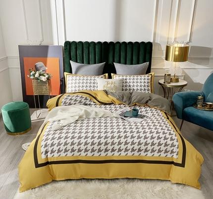 91家纺网 家纺一手货源 找家纺 （总）爱一个家 2023新款贡棉数码印花大版花四件套