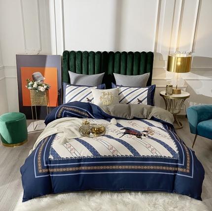 91家纺网 家纺一手货源 找家纺 （总）爱一个家 2023新款贡棉数码印花大版花四件套