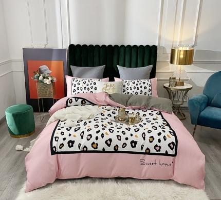 91家纺网 家纺一手货源 找家纺 （总）爱一个家 2023新款贡棉数码印花大版花四件套