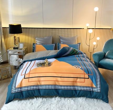 91家纺网 家纺一手货源 找家纺 （总）爱一个家 2023新款贡棉数码印花大版花四件套