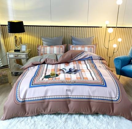 91家纺网 家纺一手货源 找家纺 （总）爱一个家 2023新款贡棉数码印花大版花四件套