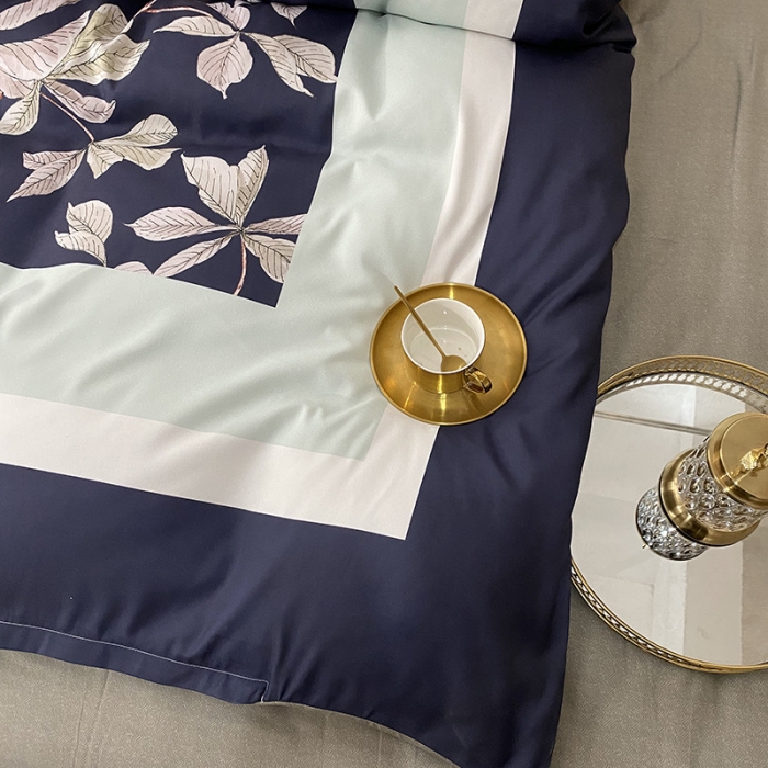 91家纺网 家纺一手货源 找家纺 爱一个家 2023新款贡棉数码印花大版花四件套 夏荔