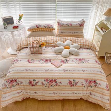 91家纺网 家纺一手货源 找家纺 2021新印花全棉纯棉四件套学生宿舍三件套 花香