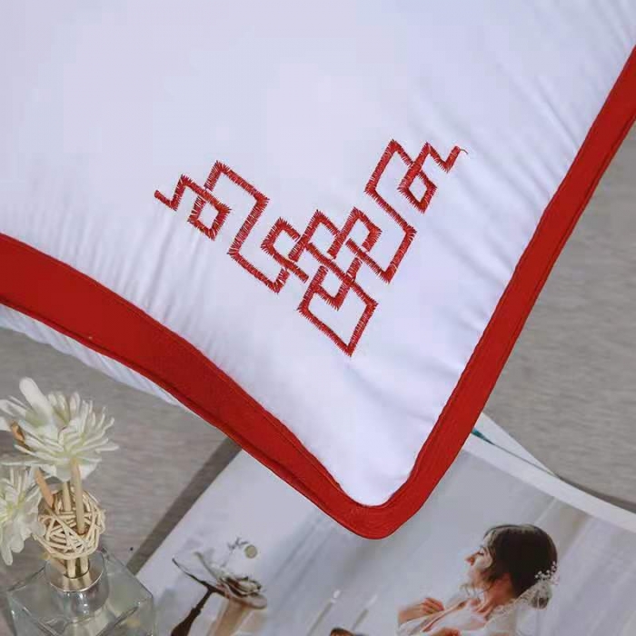 91家纺网 家纺一手货源 找家纺 新丽佳家纺 2021新款全棉立体羽丝绒婚庆枕芯 白色