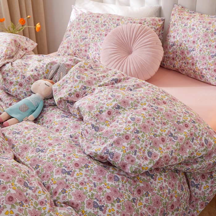 91家纺网 家纺一手货源 找家纺 一米阳光 2022新款13070全棉四件套 花期