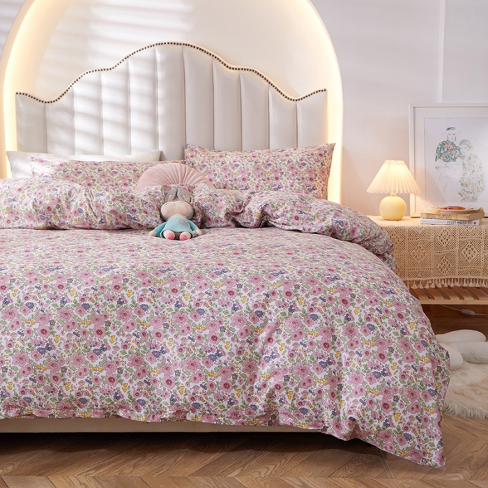 91家纺网 家纺一手货源 找家纺 一米阳光 2022新款13070全棉四件套 花期