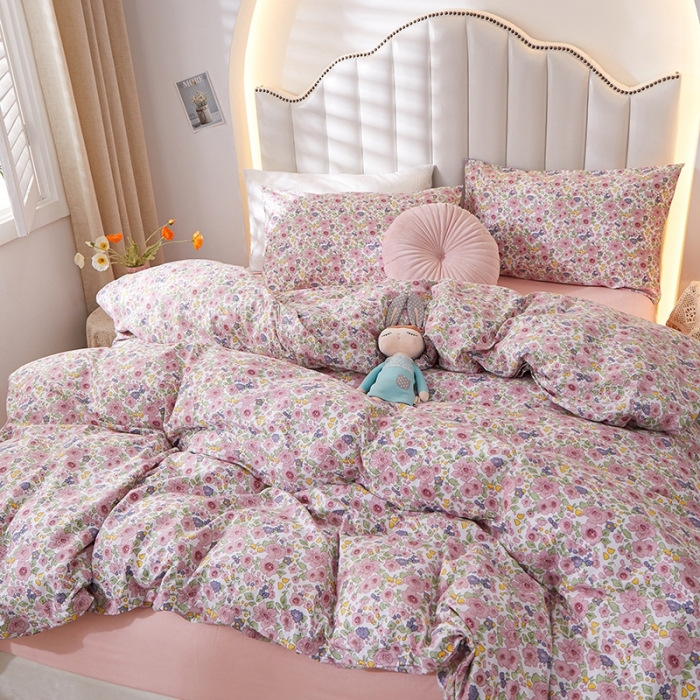 91家纺网 家纺一手货源 找家纺 一米阳光 2022新款13070全棉四件套 花期