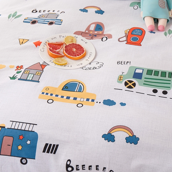 91家纺网 家纺一手货源 找家纺 一米阳光 2022新款13070全棉四件套 汽车家园