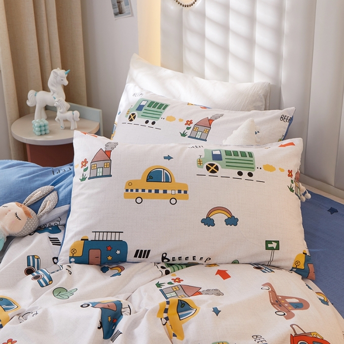 91家纺网 家纺一手货源 找家纺 一米阳光 2022新款13070全棉四件套 汽车家园