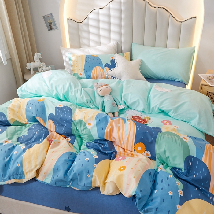 91家纺网 家纺一手货源 找家纺 一米阳光 2022新款13070全棉四件套 热带雨林