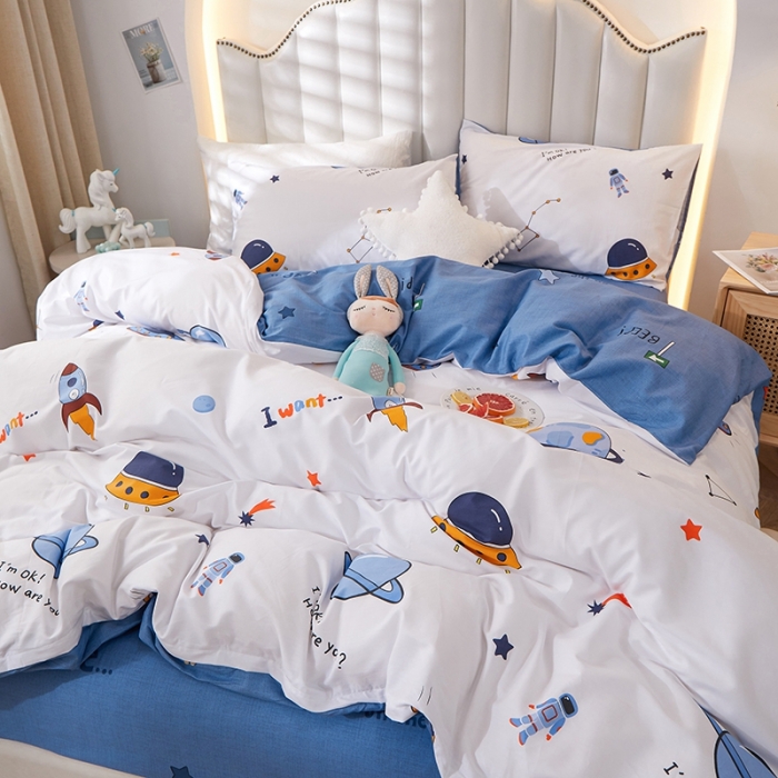 91家纺网 家纺一手货源 找家纺 一米阳光 2022新款13070全棉四件套 太空世界