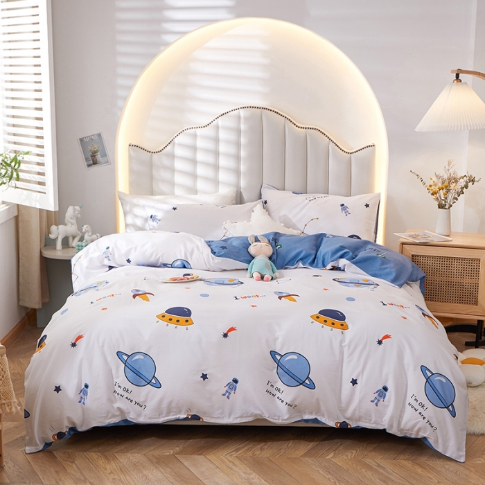 91家纺网 家纺一手货源 找家纺 一米阳光 2022新款13070全棉四件套 太空世界